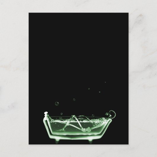 Carte Postale Squelette à rayons X bain noir vert (Devant)