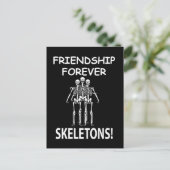 Carte Postale Squelette amitié pour toujours Halloween Squelette (Debout devant)