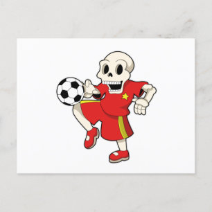 Carte Postale Squelette aux sports de football