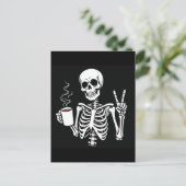 Carte Postale Squelette avec café (Debout devant)