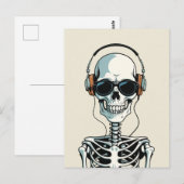 Carte Postale Squelette avec casque (Devant / Derrière)