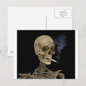 Carte Postale Squelette avec cigarette (Devant / Derrière)