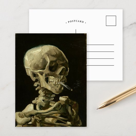 Carte Postale Squelette avec cigarette allumée | Vincent van Gog