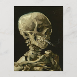 Carte Postale Squelette avec cigarette par Van Gogh