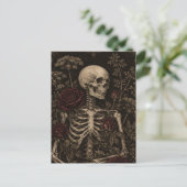 Carte Postale Squelette Botanique Gothique Gravure Victorienne B (Debout devant)