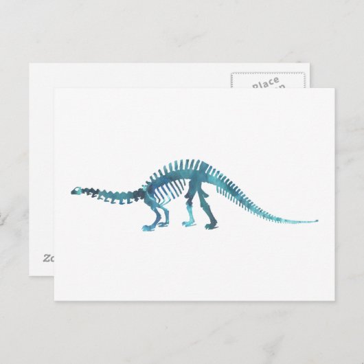 Carte Postale squelette de brontosaurus (Devant / Derrière)