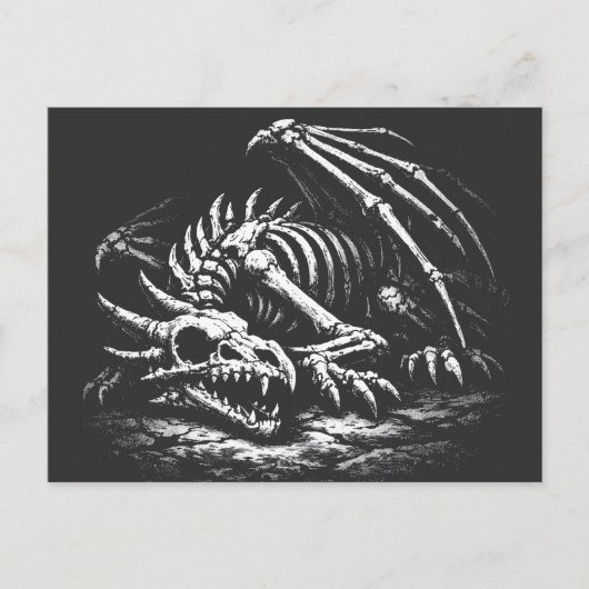 Carte Postale Squelette de dragon — par BurnsInHell (Devant)