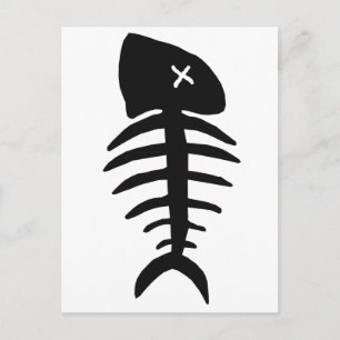 Carte Postale squelette de poisson mort