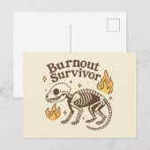 Carte Postale Squelette de possum survivant de l'épuisement (Devant / Derrière)