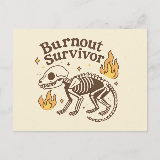 Carte Postale Squelette de possum survivant de l'épuisement (Devant)
