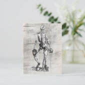 Carte Postale Squelette debout sur le crâne (Debout devant)