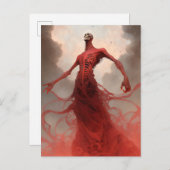 Carte Postale Squelette Démon Créature Imaginaire foncé Horreur (Devant / Derrière)