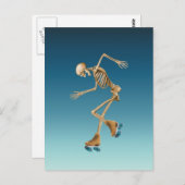 Carte Postale Squelette des blues du patin à roulettes (Devant / Derrière)