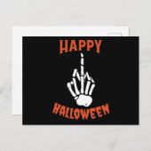 Carte Postale Squelette Doigt Moyen Joyeux Halloween (Devant / Derrière)