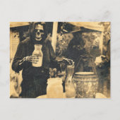 Carte Postale Squelette Éffrayant vintage Summerween (Devant)