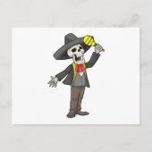 Carte Postale Squelette en musique avec Maracas (Devant)