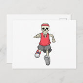Carte Postale Squelette en train de courir avec bandeau (Devant / Derrière)