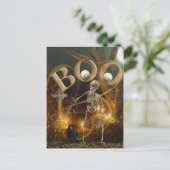 Carte Postale Squelette et Halloween grave (Debout devant)