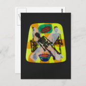 carte postale squelette famine (Devant / Derrière)