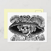 Carte Postale Squelette féminin victorien José Posada (Devant / Derrière)