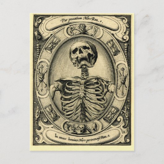 Carte Postale Squelette, Goth, Médiéval (Devant)