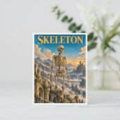 Carte Postale Squelette, monstre de fantasy gothique (Debout devant)