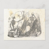 Carte Postale Squelette Posing pour la Peinture en Classe Art (Devant)