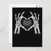 Carte Postale Squelette Ribs SIGNE DE COEUR MAIN (Devant / Derrière)