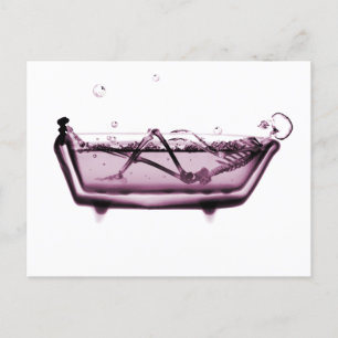 Carte Postale Squelette rose X-Ray dans bain