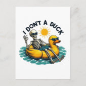 Carte Postale Squelette sarcastique sur canard (Devant)