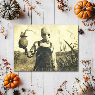 Carte Postale Squelette Vintage Flippant Champ de Maïs Horreur R
