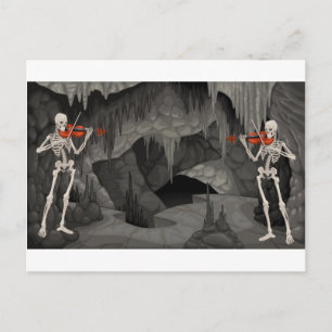 Carte Postale squelette violon