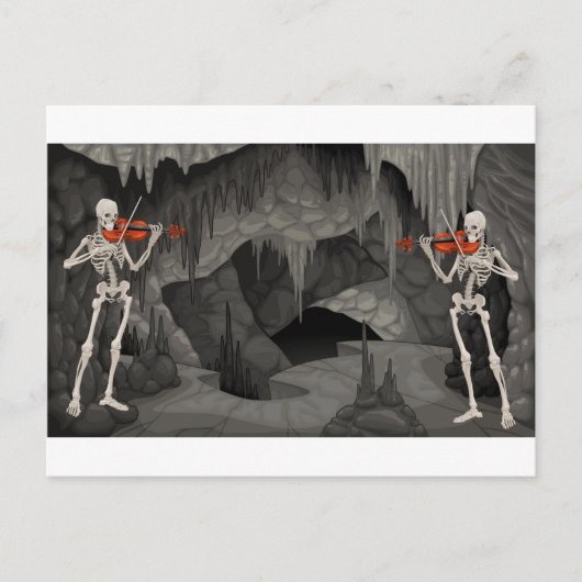 Carte Postale squelette violon (Devant)