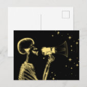 Carte Postale Squelette X-Ray Big Faire-part - Jaune (Devant / Derrière)