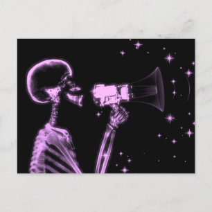 Carte Postale Squelette X-Ray Big Faire-part - rose