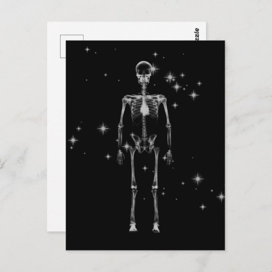 Carte Postale Squelette X-Ray Sparkling - B&W (Devant / Derrière)