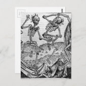 Carte Postale Squelettes dansants, 'Danse de la Mort' (Devant / Derrière)