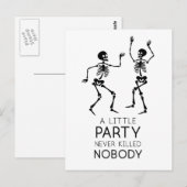 Carte Postale Squelettes dansants d'Halloween contemporains (Devant / Derrière)