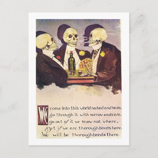 Carte Postale Squelettes de jeu image vintage (Devant)