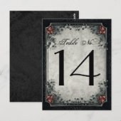 Carte Postale Squelettes de mariage noirs et nombres gris de (Devant / Derrière)