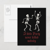 Carte Postale Squelettes d'Halloween contemporains (Devant / Derrière)