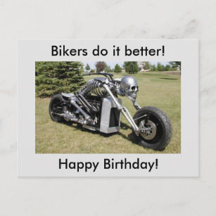 Skeleton Motorcycle Anniversaire Carte Postale Zazzle Be