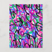 Carte Postale Squiggles colorés Art Abstrait (Devant)