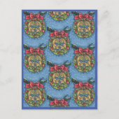 CARTE POSTALE SQUIRRELS DE BATTERIE SOUS MISTLETOE, VARIE NUT (Devant)