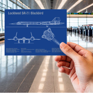 Carte Postale SR-71 Blackbird - Plan directeur de l'avion AD