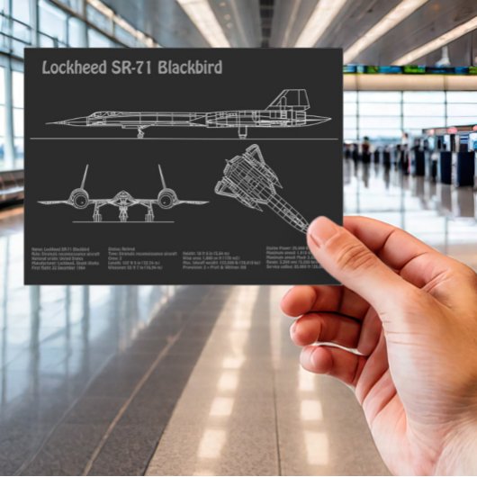Carte Postale SR-71 Blackbird - Plan directeur de l'avion PD