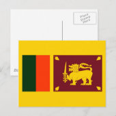Carte Postale Sri Lanka Island - Drapeau Lion (Devant / Derrière)