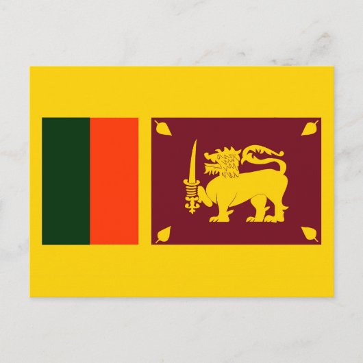 Carte Postale Sri Lanka Island - Drapeau Lion (Devant)