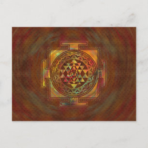 Carte Postale Sri Yantra coloré / Sri Chakra