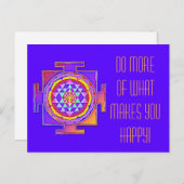 Carte Postale Sri Yantra - Conception graphique du symbole de l' (Devant / Derrière)